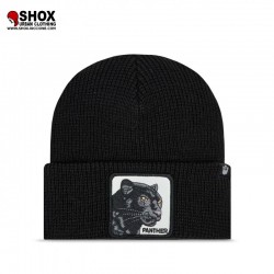Panther Black Ribbed Beanie