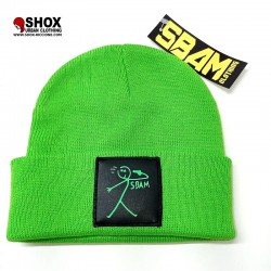 Sbam Shot Neon Green Short Beanie