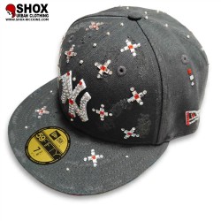 Custom 59Fifty NY Cross and Strass Graphite