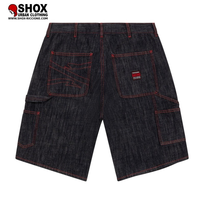 Carpenter Logo Baggy Short Denim/Red
