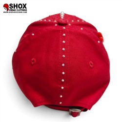 Custom 9Forty NY Pearls & Rhinestones Red/White