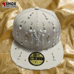 Custom 59Fifty NY Cascade of Pearls and Jewlery Stone