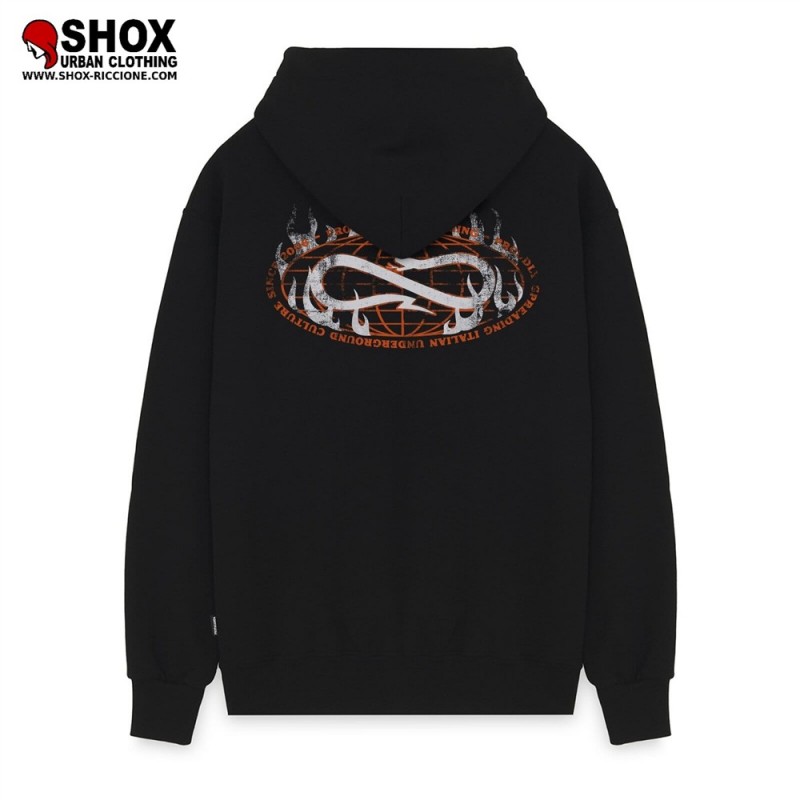 Logo Planet Zip Hoodie Black