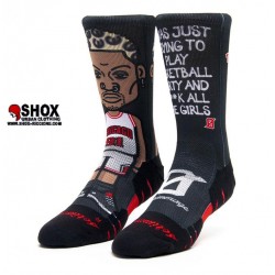 Competition Socks Worm nero, calza tecnica dedicata al mondo dell NBA, stampa allover, lavaggio a mano a 30°