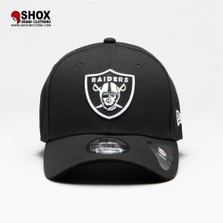 Raiders NFL Black 9forty, ricamo frontale + ricamo flag lato sx, regolabile con velcro