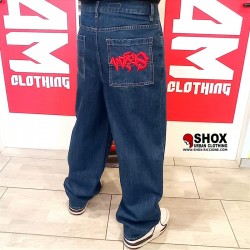 Sbam Tag Baggy Jeans Denim/Red