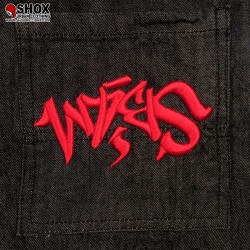 Sbam Tag Baggy Jeans Black/Red